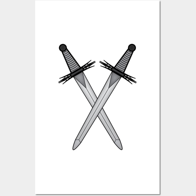 Crossed swords symbol - Masonic symbol of Master of Ceremonies for Blue Lodge Freemasonry Wall Art by NxtArt